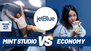 BRAND-NEW JETBLUE BUSINESS CLASS! Mint Studio vs Economy comparison