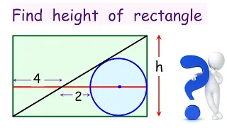 66) Incomplete length of rectangle is given. Find the height of rectangle.