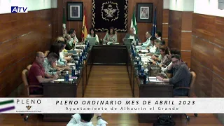 Pleno ordinario del mes de abril de 2023