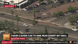 LIVE: Crash causes car to sink near Desert Sky Mall in Phoenix