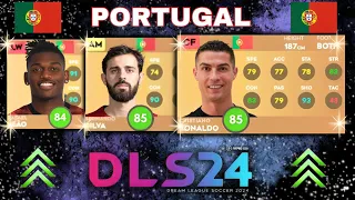 PORTUGAL'S INCREDIBLE SQUAD FOR EURO 2024 PLAYER RATINGS PREDICTIONS IN DLS 24 FEAT. RONALDO, LEAO