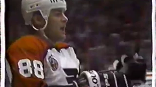 Phila Flyers Lindros goals 15 16 17 18 19 20 Rookie season Penalty Shot 2nd career NHL Hat Trick 92