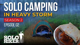 Solo Camping In the Rain: කැලෑබොක්ක, Cooking , Relaxing in The Thunderstorm, ASMR | S 02 Epi 02 |