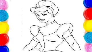 How to draw Cinderella 2 II easy step by step tutorial for kids II Disney princess drawing