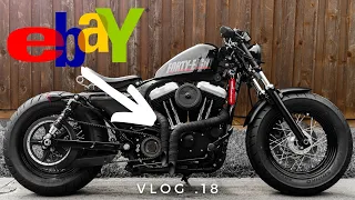 Neighbor Hater Exhaust | Harley Davidson Forty Eight Sportster Bobber Build | VLOG .18