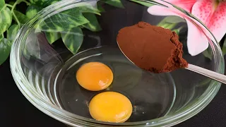 mix 2 eggs with cocoa powder ! you'll be surprised by the result !! quick and delicious dessert !