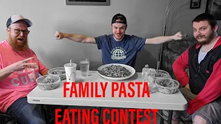 12 LB PASTA EATING CONTEST VS MY FAMILY!!