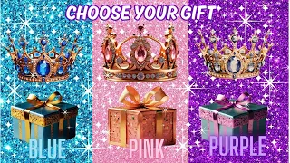 Choose your gift🎁#3giftbox Blue, Pink, Purple #pickone #wouldyourather #giftbox