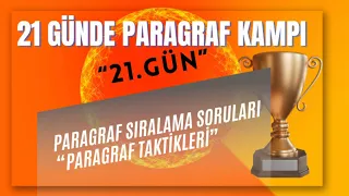 PARAGRAFTA SIRALAMA SORULARI / 21 GÜNDE PARAGRAF KAMPI / 21.gün