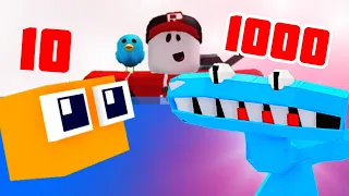 Buildings of 10 100 1000 Blocks Rainbow Friends in Build a Boat Roblox