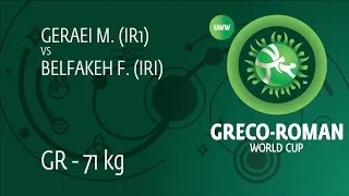 Round 1 GR - 71 kg: M. GERAEI (IR1) df. F. BELFAKEH (IRI), 6-2