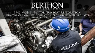 WW2 MGB 81 Motor Gun Boat Restoration - Removing Engines Part 2/3 - Stripping Engine Room