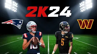 NFL 2K24 | Patriots vs Commanders | Updated Rosters | Drake Maye vs Jayden Daniels |