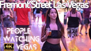 [4K HDR] Fremont Street Las Vegas Walking Tour | USA things to do | Las Vegas nightlife