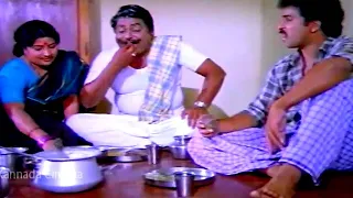 Kannada Comedy Videos || Ravichandran Eating Comedy Scene || Kannadiga Gold Films || Full HD