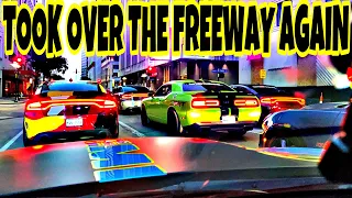 DODGE CHARGERS TAKES OVER DALLAS FREEWAYS & DOWNTOWN !!! **FREEWAY TAKEOVER**