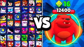 NITA BEAR vs ALL BRAWLERS! With 16 POWER-UPs! | Brawl Stars