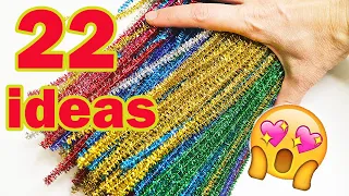 22 Chenille Wire Ideas for New Year and Christmas Crafts DIY