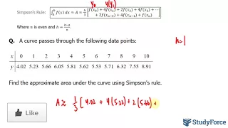📚 How to find the area using the Simpson's Rule (Question 1)