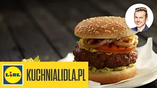 Najlepszy hamburger z grillowanym pomidorem i cebulą - Karol Okrasa - przepisy Kuchni Lidla