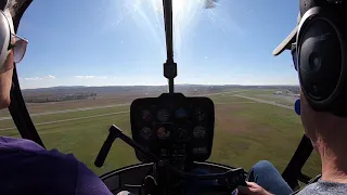 Run on landing practice in the Robinson R44 helicopter