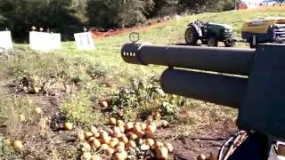 Dad firing the Pumpkin Howitzer