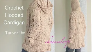 Crochet Hooded Cardigan XS - 5XL (find measurements 2 yrs to 16 yrs in description below) ALL SIZES