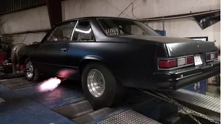 800 SHOT OF NITROUS SPRAYED ON THE DYNO. 600ci big block Malibu