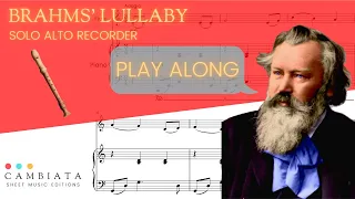 Brahms' Lullaby - Solo alto recorder (Play Along)