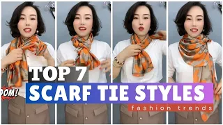 Top 7 popular ways to wear a Scarf | Easy stylish ways to tie a scarf? P#091023 #scarfwearing