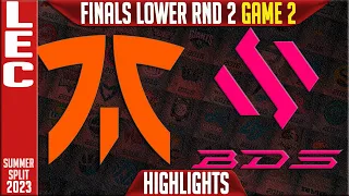FNC vs BDS Highlights Game 2 | LEC Summer 2023 Finals Lower RND 2 | Fnatic vs Team BDS G2