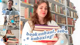 tirando livros da estante, troca no sebo e unboxing da shein ✨