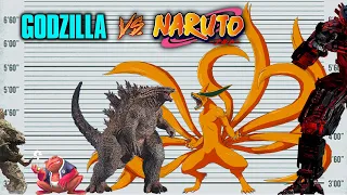 MonsterVerse Titans vs Naruto Tailed Beasts Size Comparison | Godzilla or Kurama?