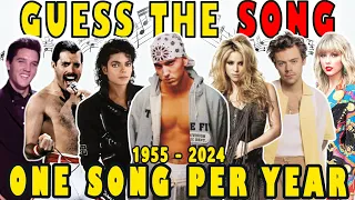 Guess The Song 🎶 One Song per Year 1955 - 2024  Everyone knows  | Music Quiz