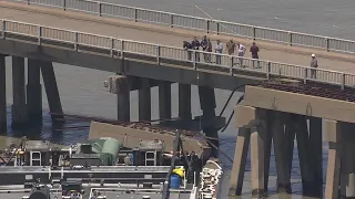Pelican Island Bridge hit by barge