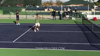 Kei Nishikori hitting session Indian Wells 2019