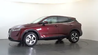 Superb Qashqai 1.3 DIG-T MH N-Connecta in Burgundy Premium Metallic with Glass Roof Pack Upgrade!