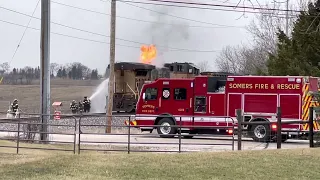 4/2/2022 Union Pacific Locomotive Fire Hwy E Somers. 10:45am