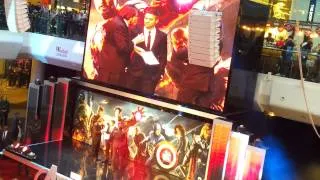 Robert Downey, Jr. and Jeremy Renner at Avengers Assemble European Premiere