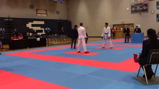 16 17 Year Old Male Adv  Kumite final