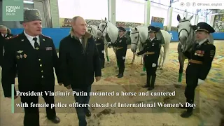 Russia's Putin tall in saddle to mark Women's Day