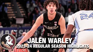 Jalen Warley 2023-24 Regular Season Highlights | Florida State Guard