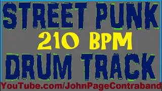 Street Punk Drum Backing Track 210 bpm Free Beat FAST Skate Punk Thrash Metal Speed