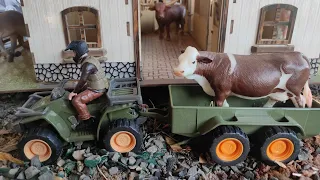 Diy how make mini Cows, horse farm, diorama - cattle farm - barn animais - Farm house