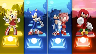 Sonic The Hedgehog 🆚 Sonic Love Amy Rose 🆚 Knuckles Sonic 🆚 Super Amy Rose | Tiles Hop EDM Rush