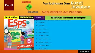 Latihan ESPS Matematika Tentukan Hasil Penjumlahan Pecahan Desimal Kelas 5 Sd Part 3 hal.6