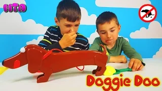 ✔ Какель Дакель DOGGIE DOO на русском ✔ дети с папой играют в весёлую игру Собака какает 💩🐕🐶