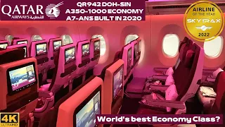 QATAR AIRWAYS QR942 Doha DOH ✈ Singapore SIN (Airbus A350-1000 Economy Class) Flight Report #59 [4K]