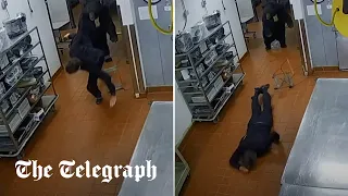 Bear attack at luxury resort caught on CCTV