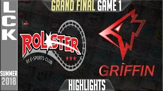 KT vs GRF Highlights Game 1 | LCK Playoffs Final Summer 2018 | KT Rolster vs Griffin G1
